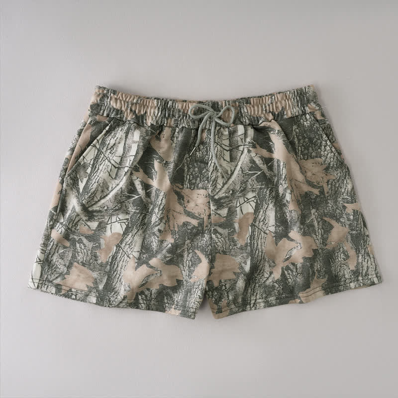 Nimara Ritual Summer Casual Drawstring Abstract Maple Leaf Women's Shorts With Pocket