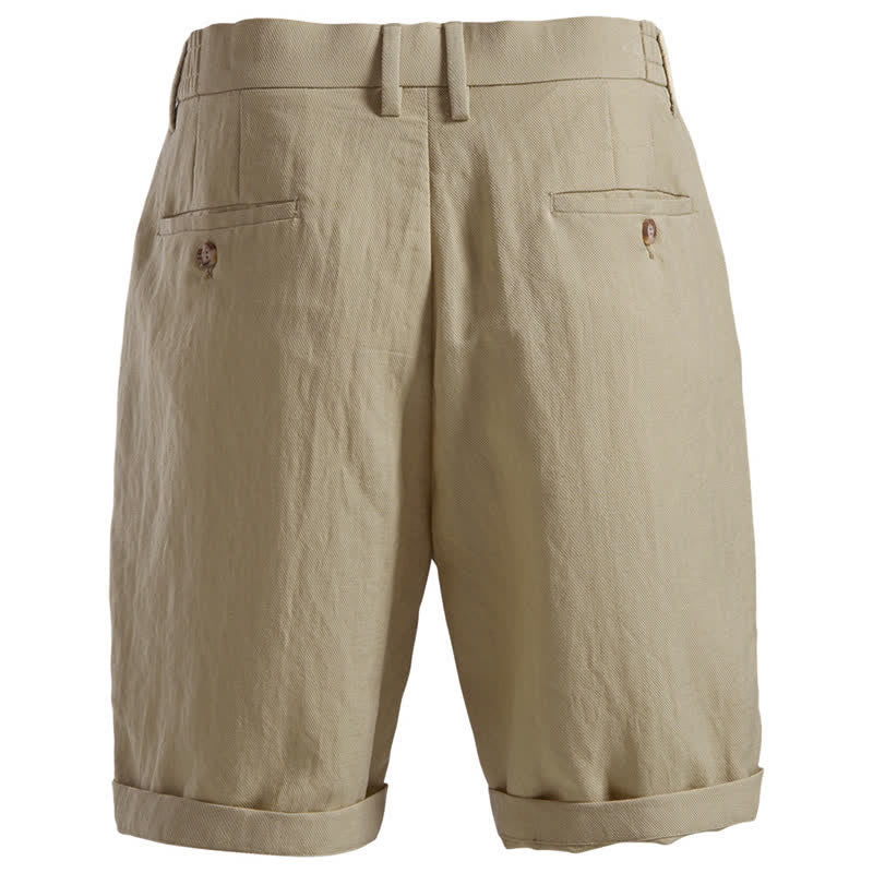 Nimara Ritual Summer Casual Classic Zipper Button Solid Bermuda Shorts Men's With Pockets