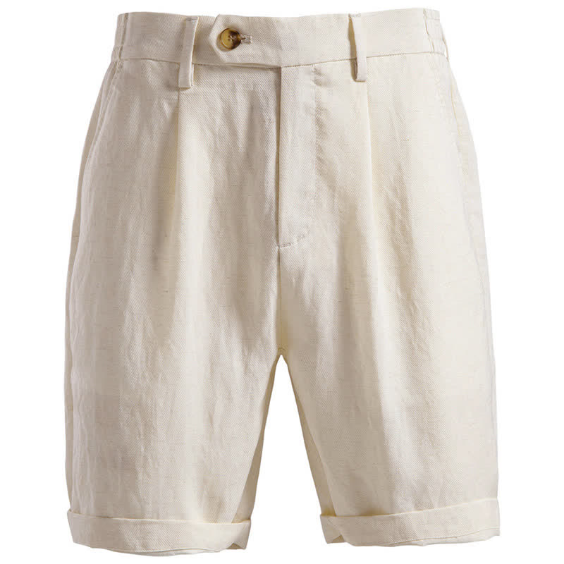 Nimara Ritual Summer Casual Classic Zipper Button Solid Bermuda Shorts Men's With Pockets