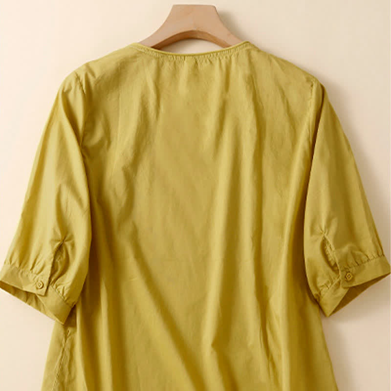 Nimara Ritual Summer Casual Crew Neck Embroidery Flower Women's Short Sleeve T-Shirts