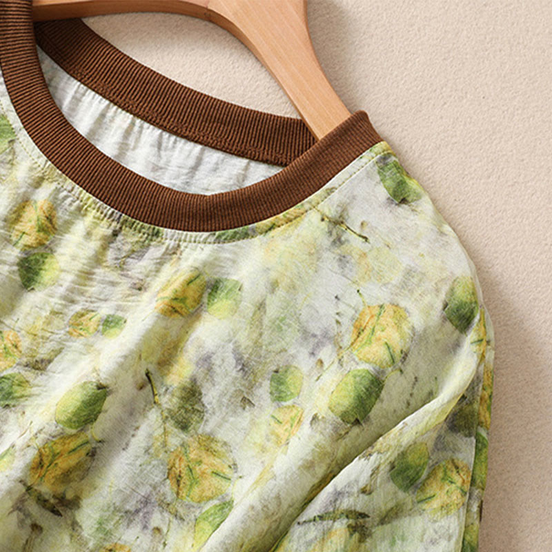 Nimara Ritual Summer Vintage Crew Neck Floral Print Women's Short Sleeve T-Shirts