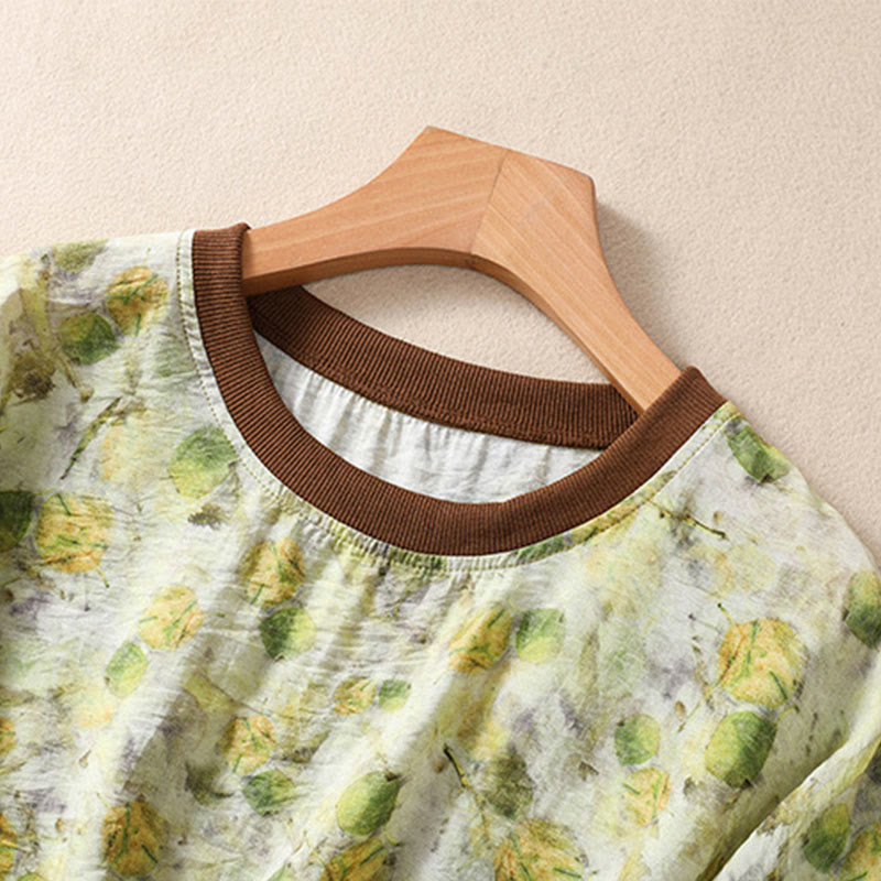 Nimara Ritual Summer Vintage Crew Neck Floral Print Women's Short Sleeve T-Shirts