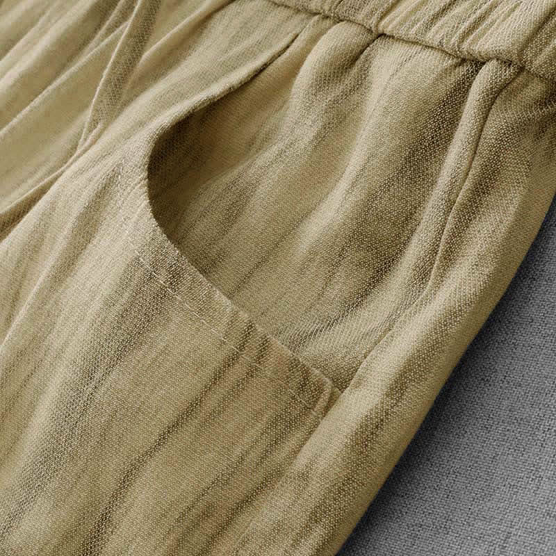 Nimara Ritual Summer Casual Drawstring Stripe Elastic Waist Women's Straight Leg Pants With Pockets