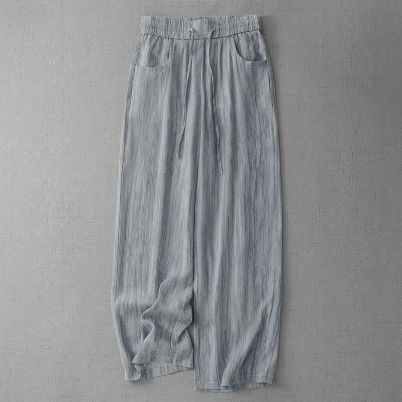 Nimara Ritual Summer Casual Drawstring Stripe Elastic Waist Women's Straight Leg Pants With Pockets