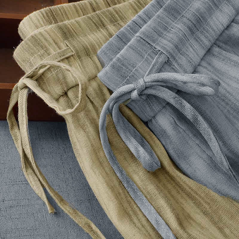 Nimara Ritual Summer Casual Drawstring Stripe Elastic Waist Women's Straight Leg Pants With Pockets
