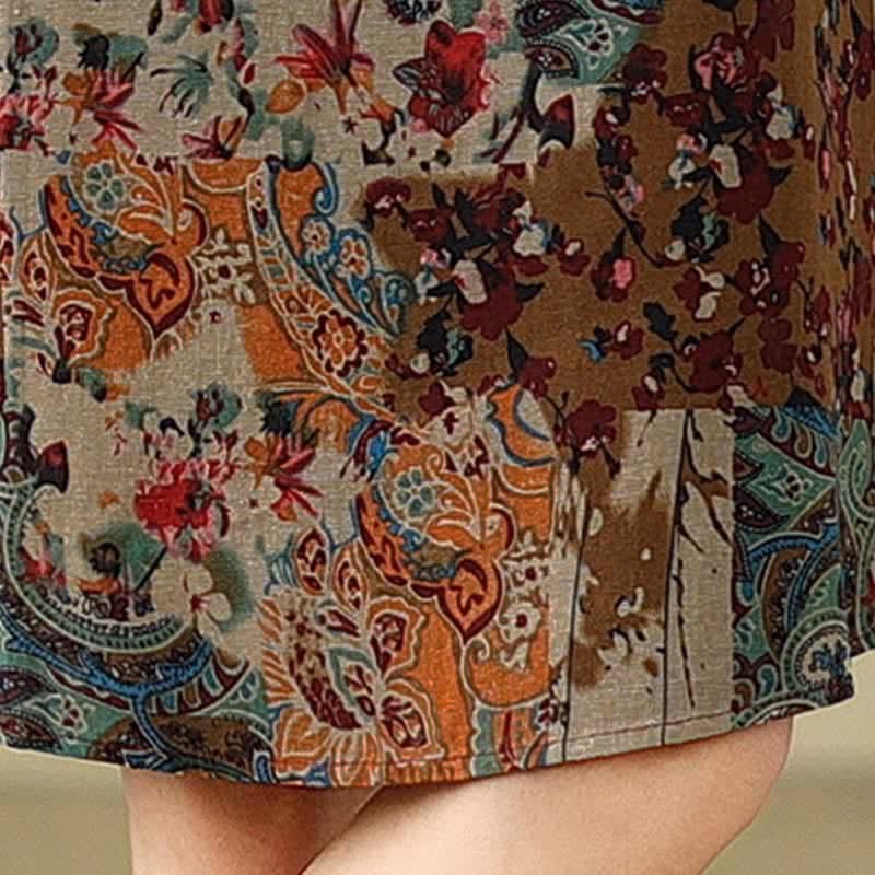 Nimara Ritual Summer Paisley Floral Women's Summer Sleeveless Dress With Pockets