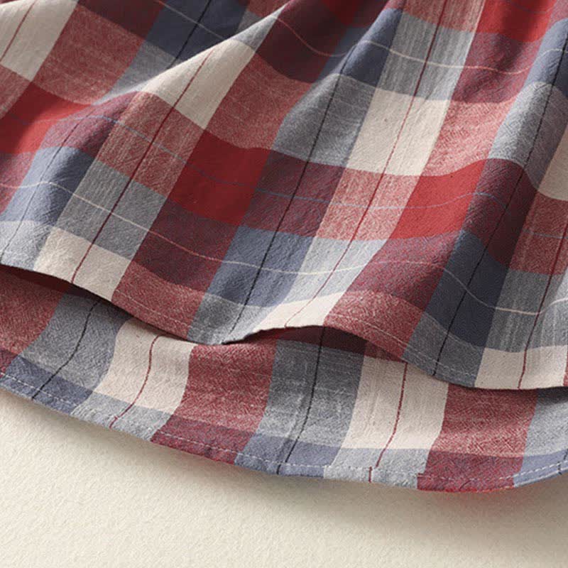 Nimara Ritual Summer Casual Crew Neck Plaid Pattern Women's Sleeveless Shirts Tank Top
