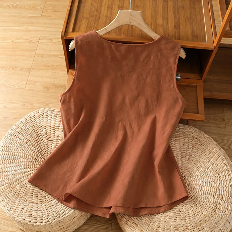 Nimara Ritual Summer Casual Side Slit Flower Women's Sleeveless T-Shirts Tank Top
