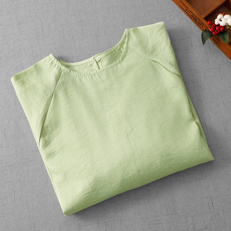 Nimara Ritual Spring Summer Casual Minimalist Crew Neck Solid Women's Long Sleeve T-Shirt