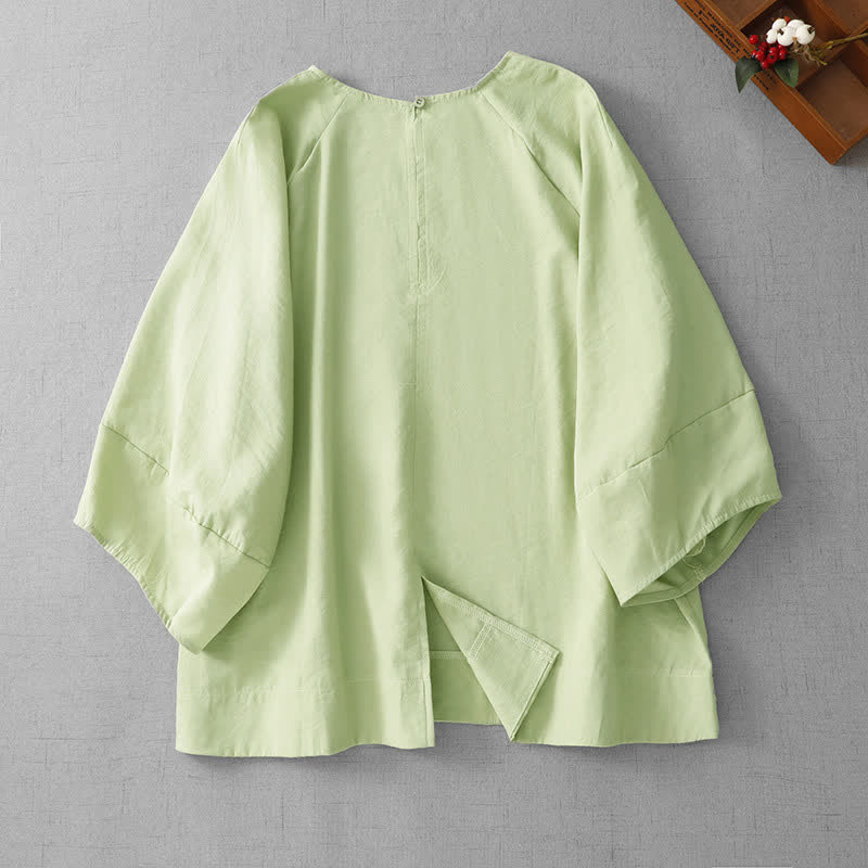 Nimara Ritual Spring Summer Casual Minimalist Crew Neck Solid Women's Long Sleeve T-Shirt