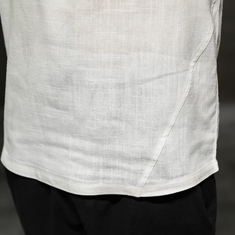 Nimara Ritual Summer Casual Minimalist Solid Crew Neck Linen Men's Short Sleeve T-Shirts
