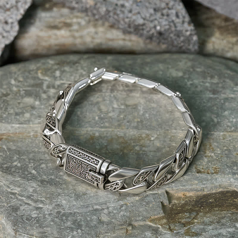 Nimara Ritual Chain Copper Tang Dynasty Flower Design Braided Luck Cuban Bracelet