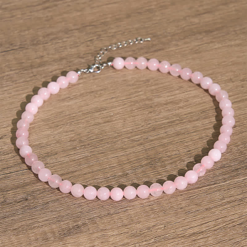 Nimara Ritual Natural Rose Quartz Bead Peace Necklace