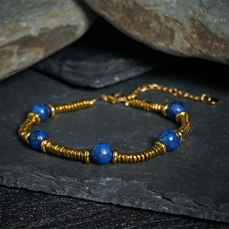 Nimara Ritual Lapis Lazuli Bead Titanium Steel Serenity Bracelet