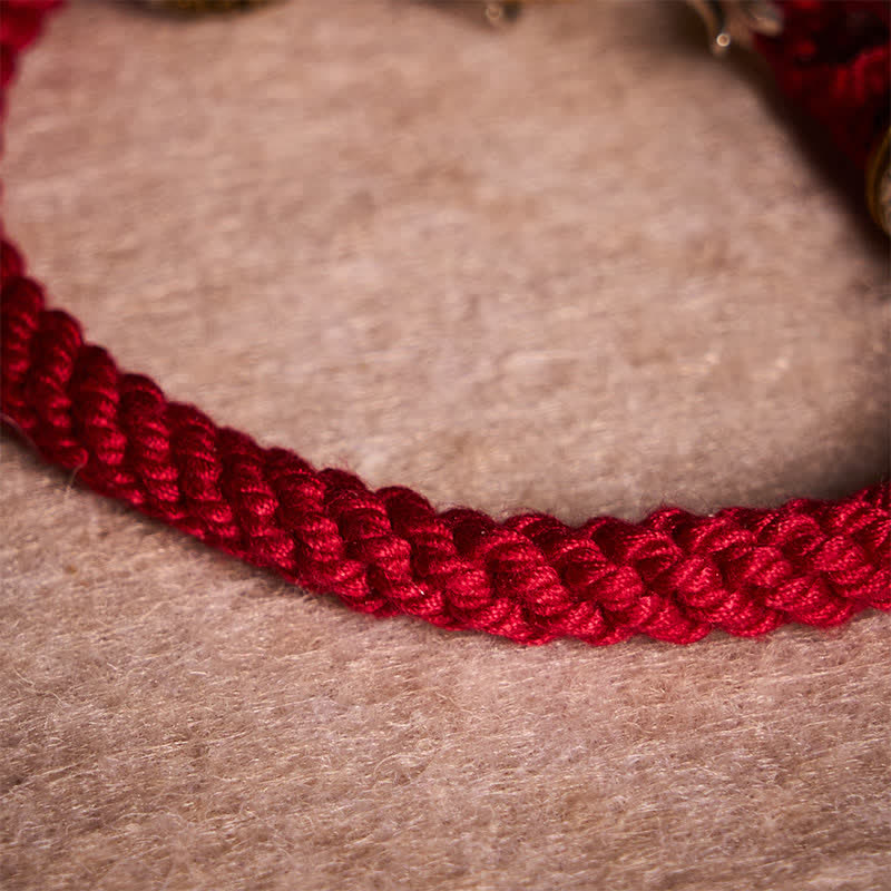 Nimara Ritual Fu Character Swastika Om Mani Padme Hum Braided Rope Luck Bracelet