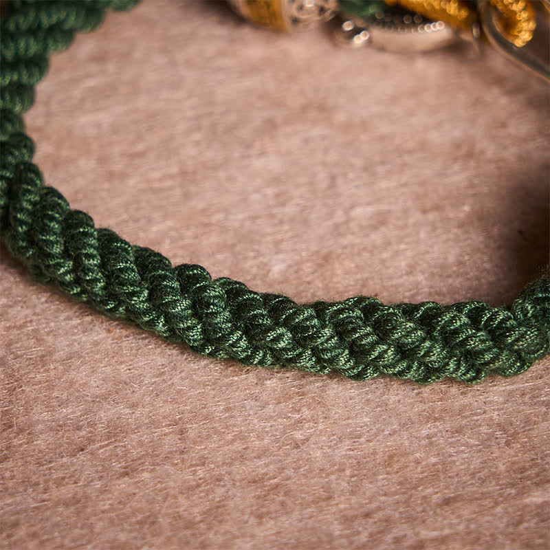 Nimara Ritual Fu Character Swastika Om Mani Padme Hum Braided Rope Luck Bracelet