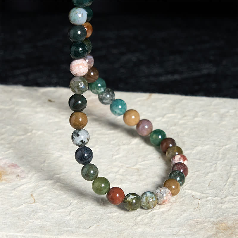 Nimara Ritual Natural Indian Agate Bead Calm Necklace