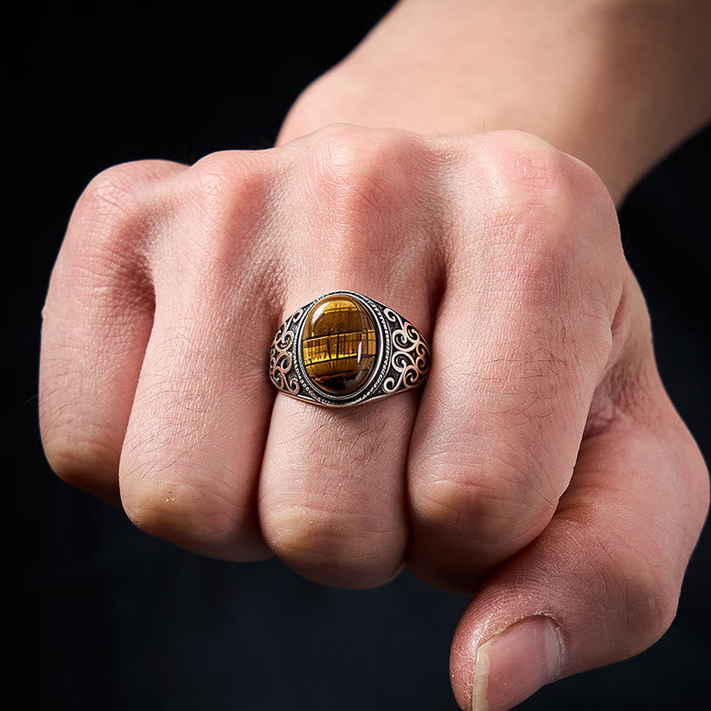 Nimara Ritual Tiger Eye Copper Strength Adjustable Ring