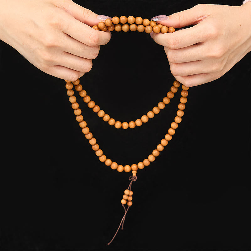 Nimara Ritual Red Sandalwood Blessing Meditation Knotted Round Bead Mala