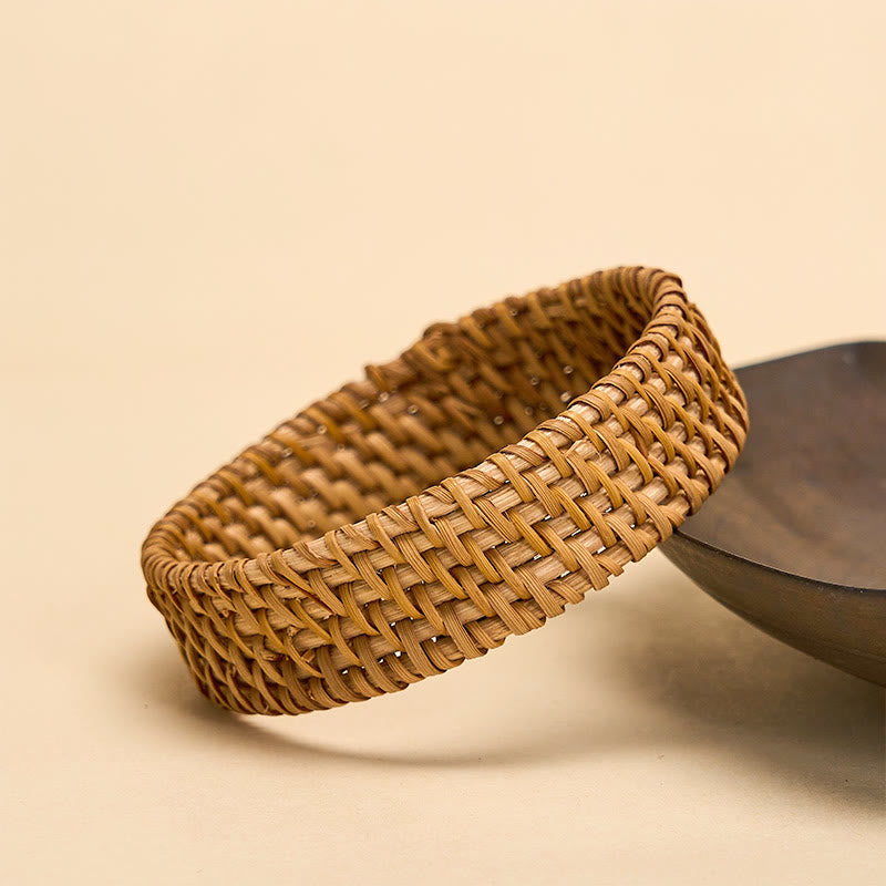 Nimara Ritual Handwoven Rattan Grounding Bohemian Wide Bracelet Bangle