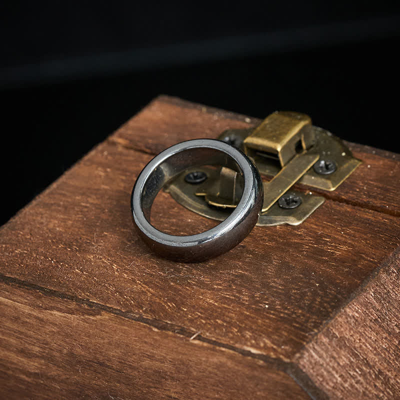 Nimara Ritual Natural Hematite Support Powerful Ring