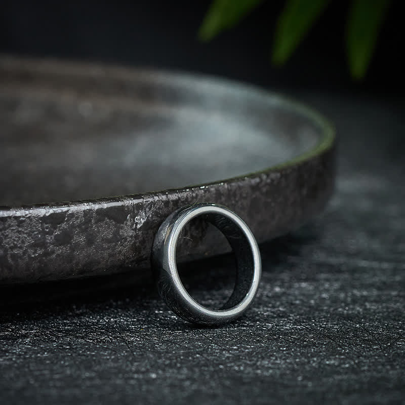 Nimara Ritual Natural Hematite Support Powerful Ring
