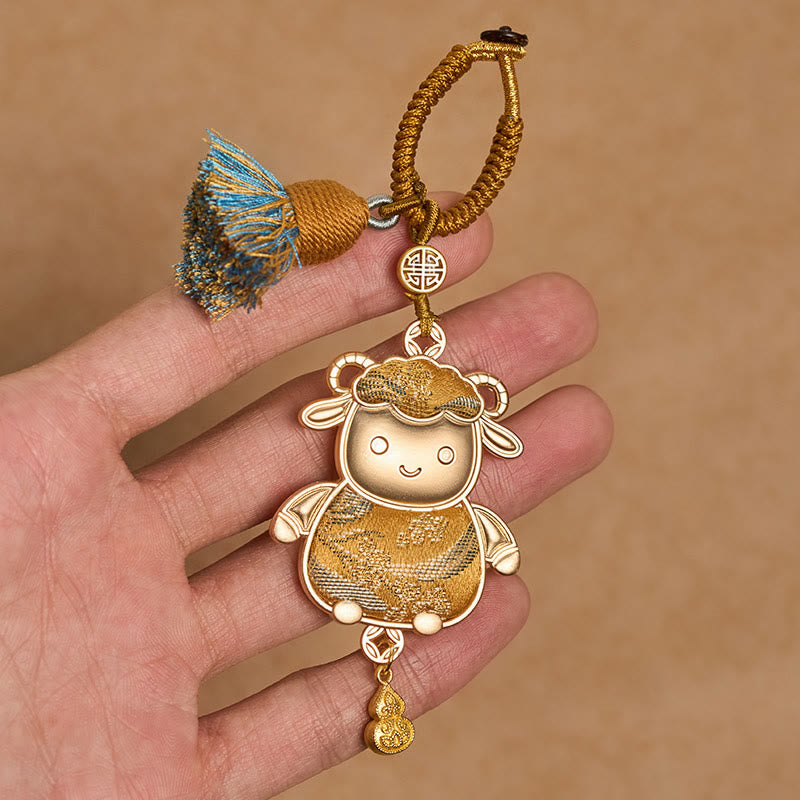 Nimara Ritual Song Brocade Handmade Chinese Zodiac Tassel Lucky Keychain