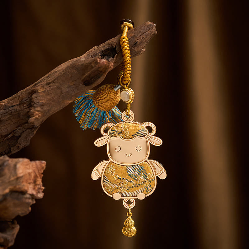 Nimara Ritual Song Brocade Handmade Chinese Zodiac Tassel Lucky Keychain