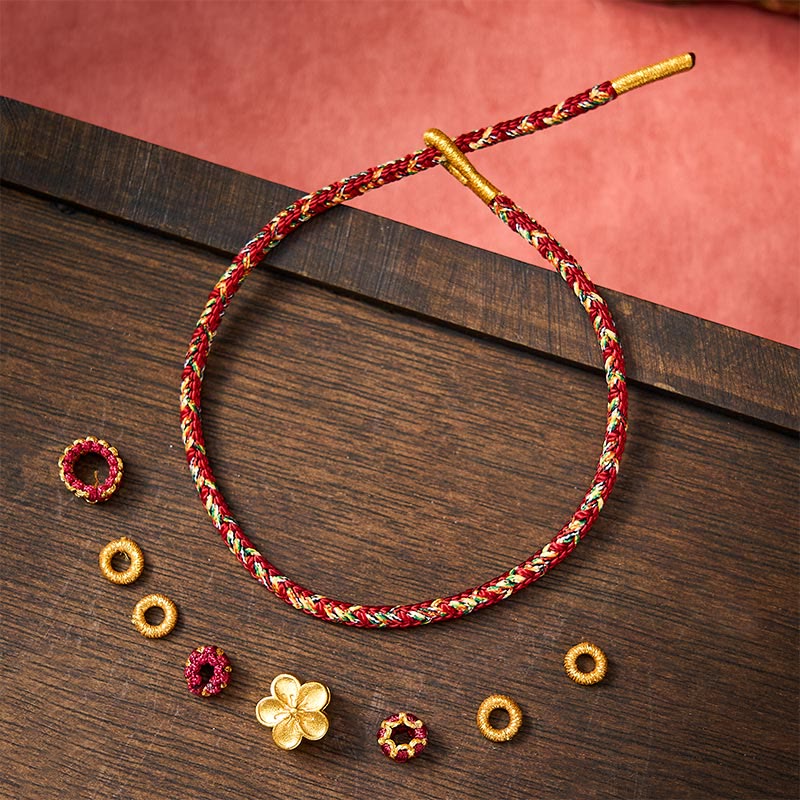 Nimara Ritual Hand-Woven Red String Koi Fish Flower Protection Bracelet