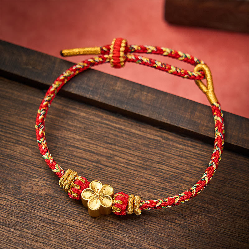 Nimara Ritual Hand-Woven Red String Koi Fish Flower Protection Bracelet