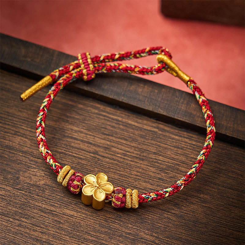 Nimara Ritual Hand-Woven Red String Koi Fish Flower Protection Bracelet