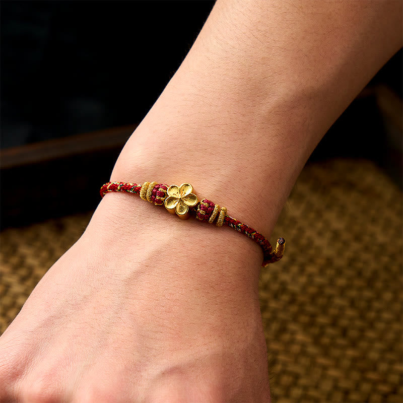 Nimara Ritual Hand-Woven Red String Koi Fish Flower Protection Bracelet