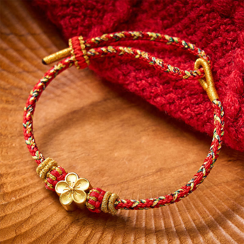 Nimara Ritual Hand-Woven Red String Koi Fish Flower Protection Bracelet