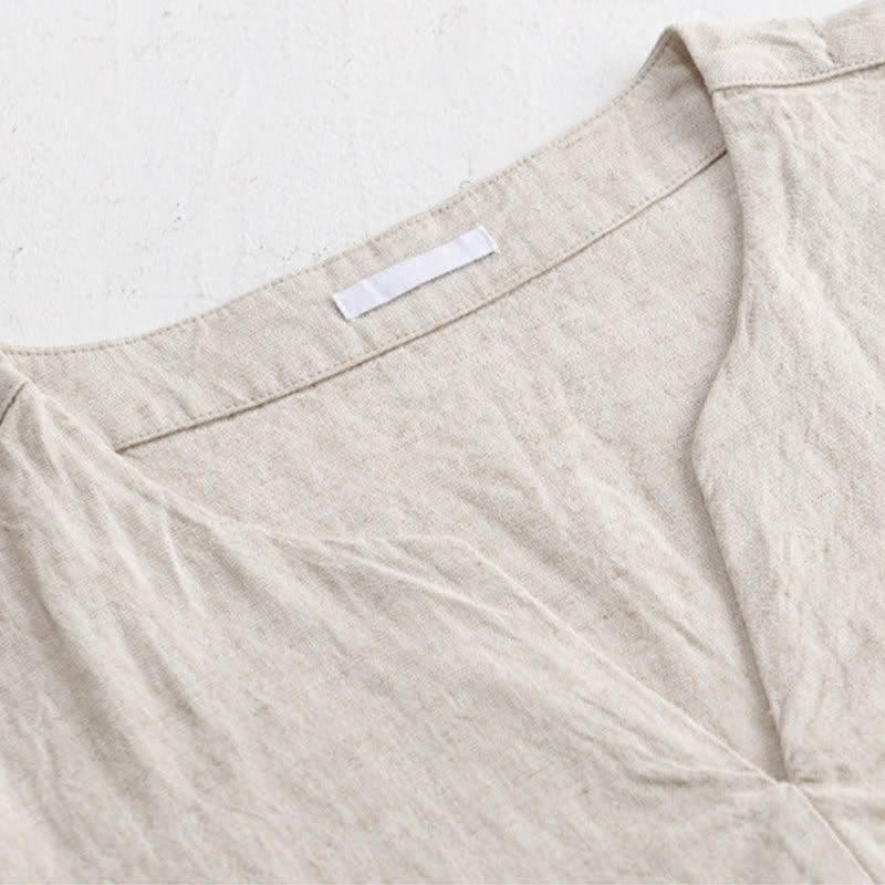 Nimara Ritual Summer Minimalist Solid V-Neck Men's Short Sleeve T-Shirts