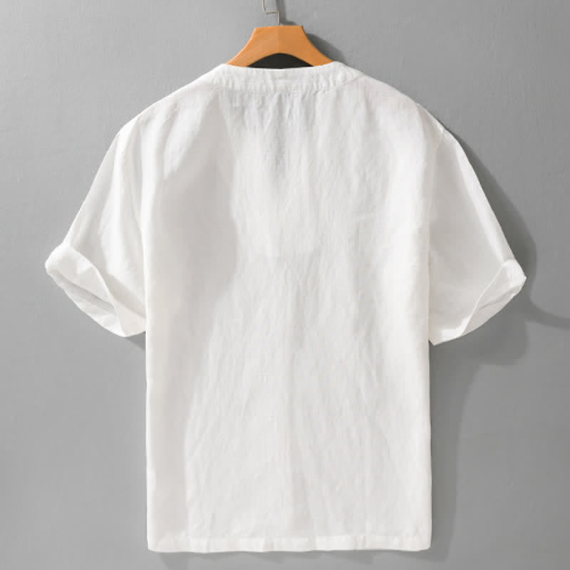Nimara Ritual Summer Minimalist Solid V-Neck Men's Short Sleeve T-Shirts