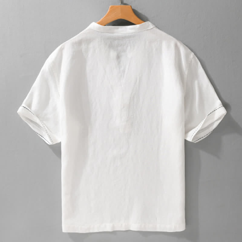 Nimara Ritual Summer Casual V-Neck Solid Men's Short Sleeve T-Shirts