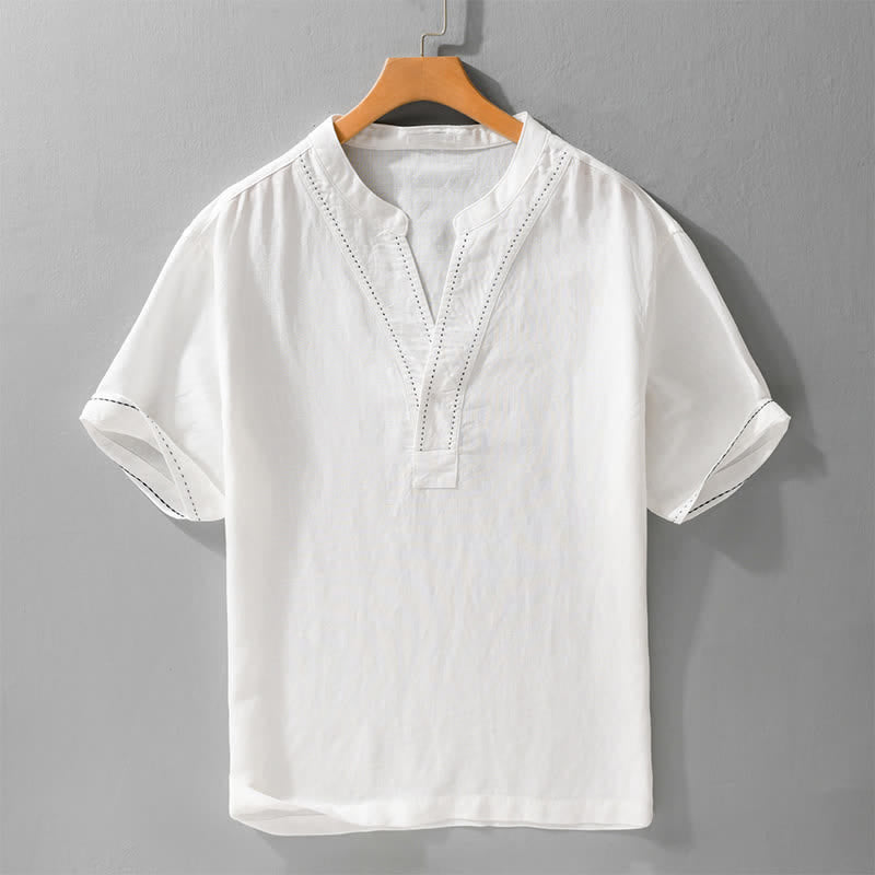 Nimara Ritual Summer Casual V-Neck Solid Men's Short Sleeve T-Shirts
