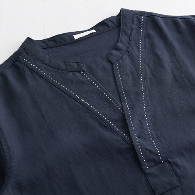 Nimara Ritual Summer Casual V-Neck Solid Men's Short Sleeve T-Shirts