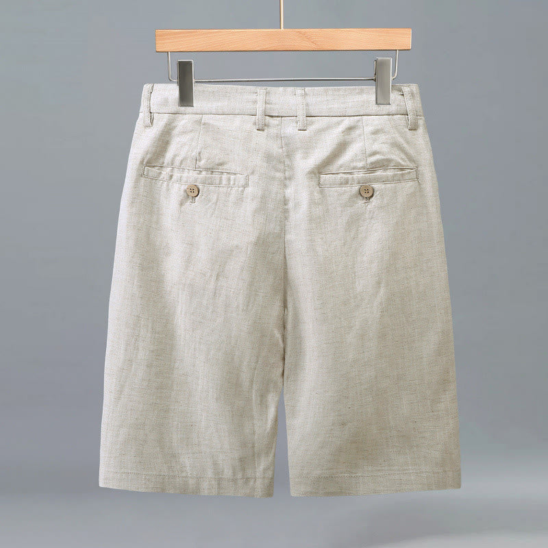 Nimara Ritual Summer Casual Button Zipper Design Solid Front Pleats Men's Shorts With Pockets