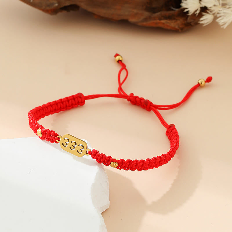 Nimara Ritual Angel Numbers Red Black Braided String Connection Bracelet
