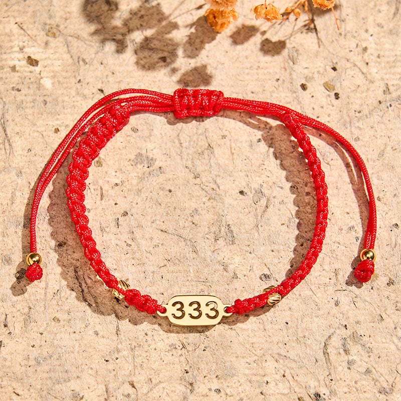 Nimara Ritual Angel Numbers Red Black Braided String Connection Bracelet