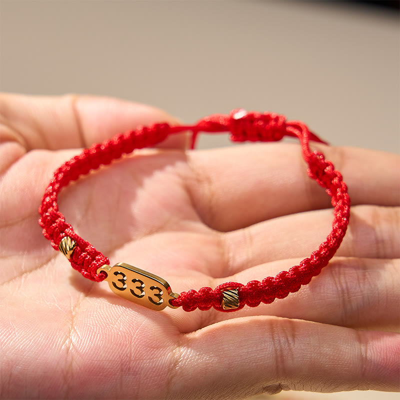 Nimara Ritual Angel Numbers Red Black Braided String Connection Bracelet