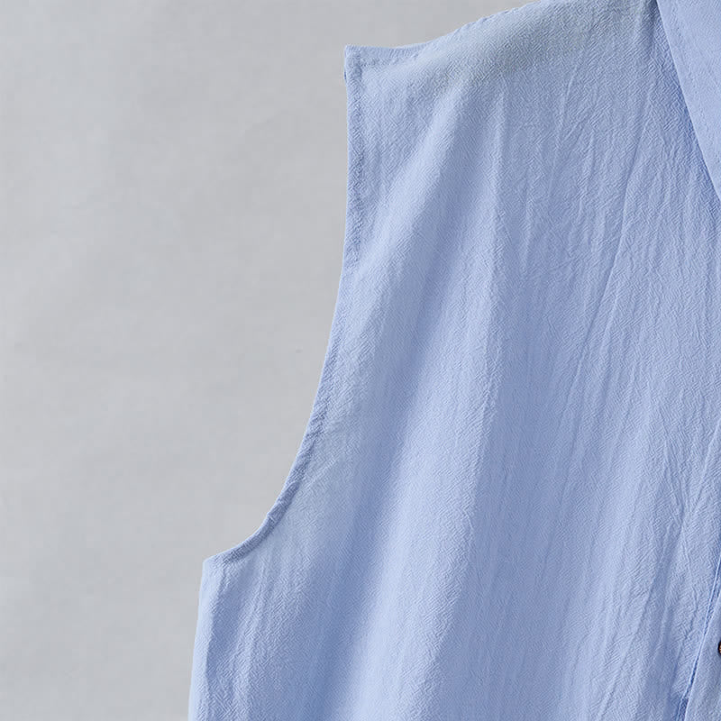 Nimara Ritual Summer Casual Minimalist Button-Up Solid Men's Sleeveless Shirts