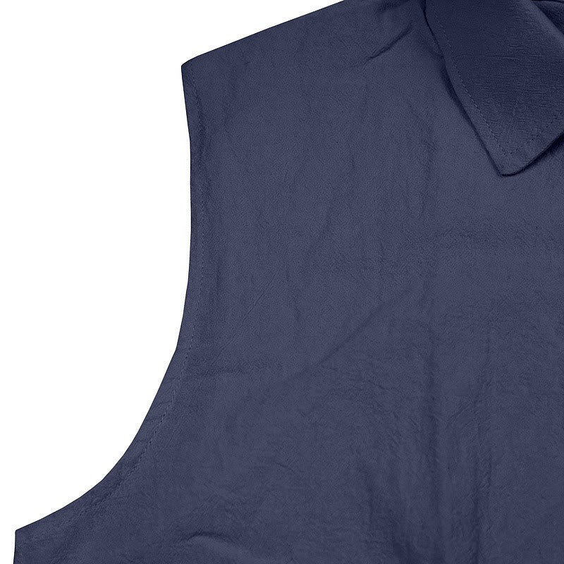 Nimara Ritual Summer Casual Minimalist Button-Up Solid Men's Sleeveless Shirts