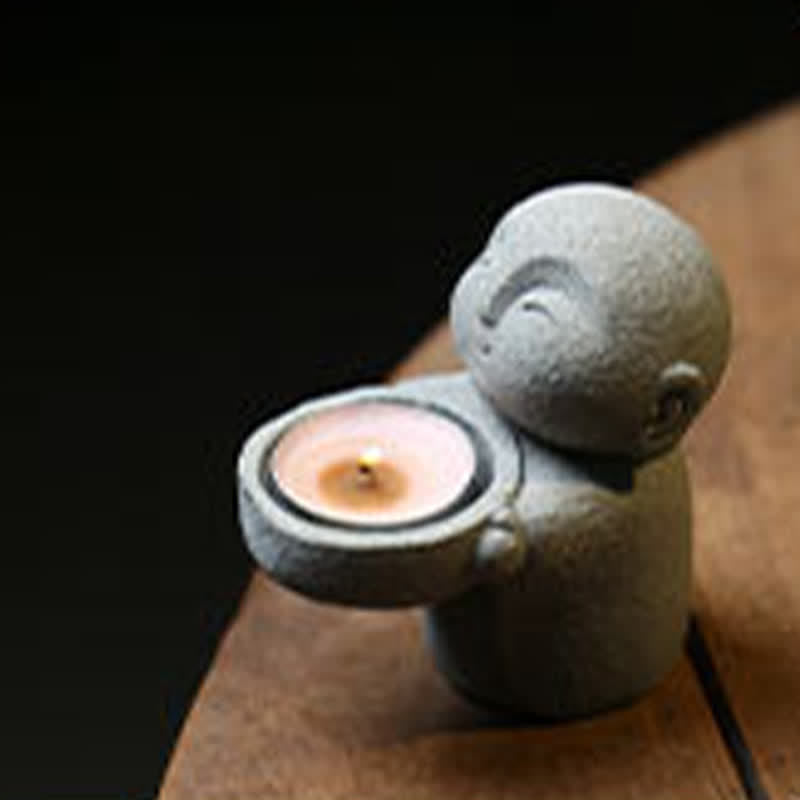 Nimara Ritual Resin Buddha Serenity Candle Holder Statue Decor Without Candle
