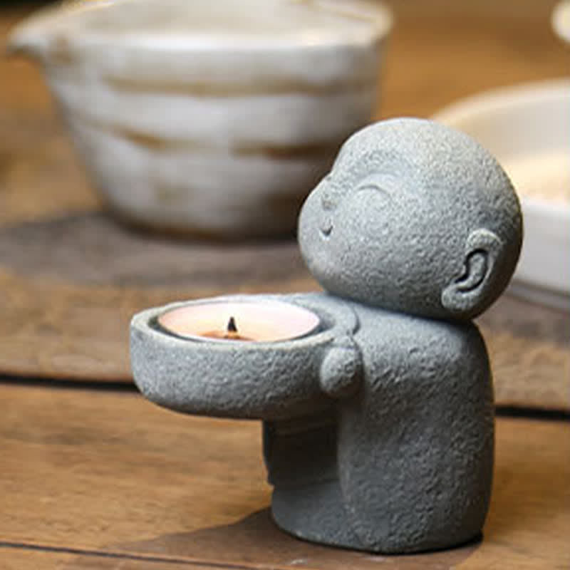 Nimara Ritual Resin Buddha Serenity Candle Holder Statue Decor Without Candle