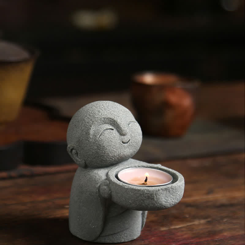 Nimara Ritual Resin Buddha Serenity Candle Holder Statue Decor Without Candle