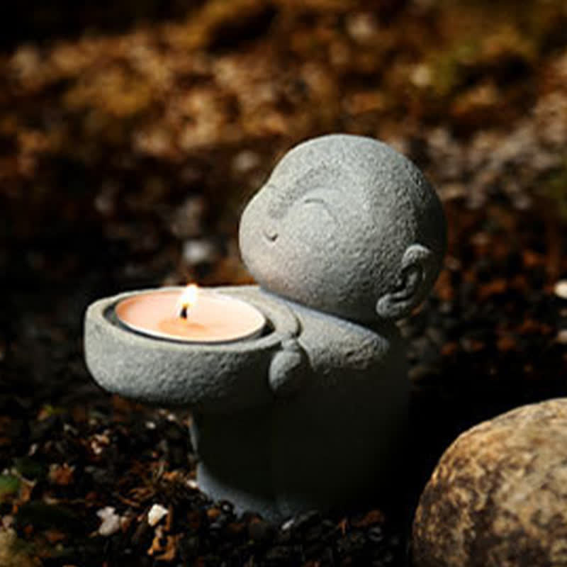 Nimara Ritual Resin Buddha Serenity Candle Holder Statue Decor Without Candle