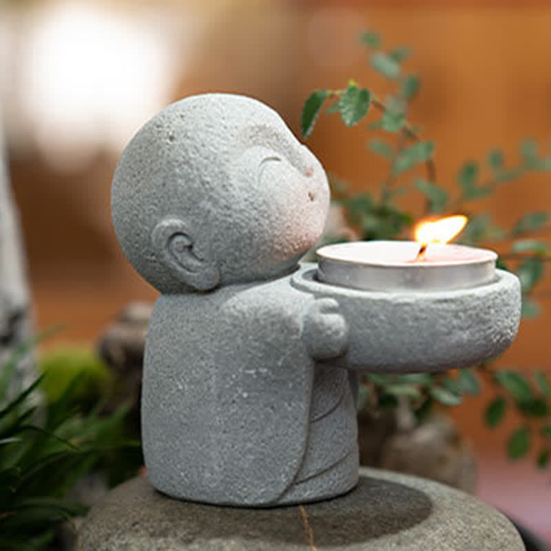 Nimara Ritual Resin Buddha Serenity Candle Holder Statue Decor Without Candle