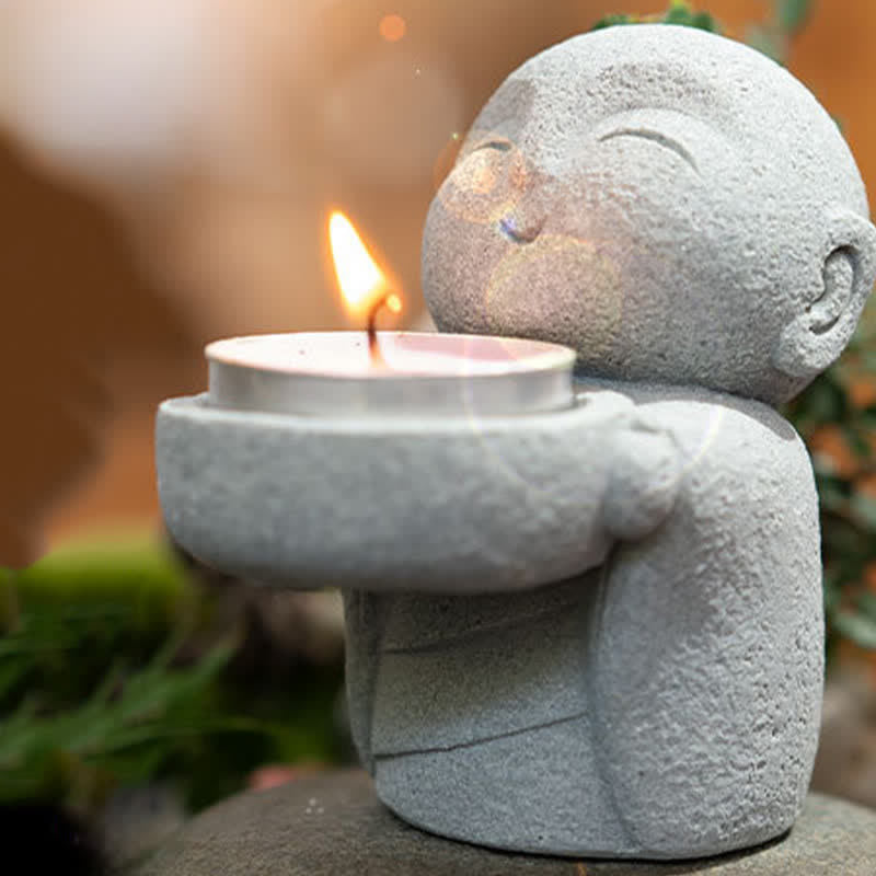 Nimara Ritual Resin Buddha Serenity Candle Holder Statue Decor Without Candle